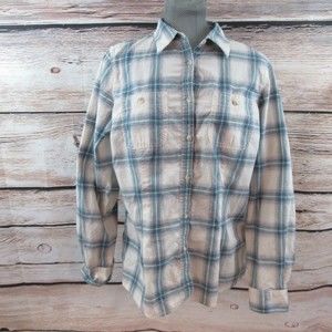 L.L. Bean Women's Med Roll tab sleeve button down shirt